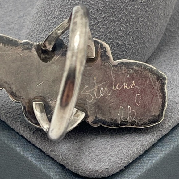 Scott Dave Navajo Sterling Silver Malachite Ring Size 7.75 - Picture 10 of 13